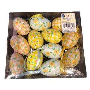 Cottontale 12 Gingham Foam Fabric Pastel Easter Eggs Retro Deco Party Ornaments